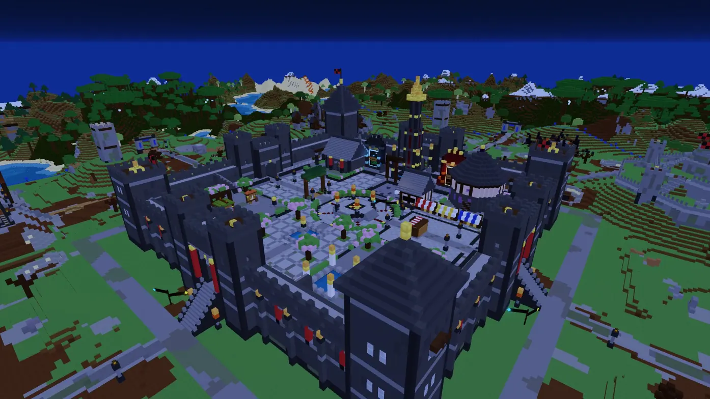 The Season 1 spawn citadel at night, seen from above.